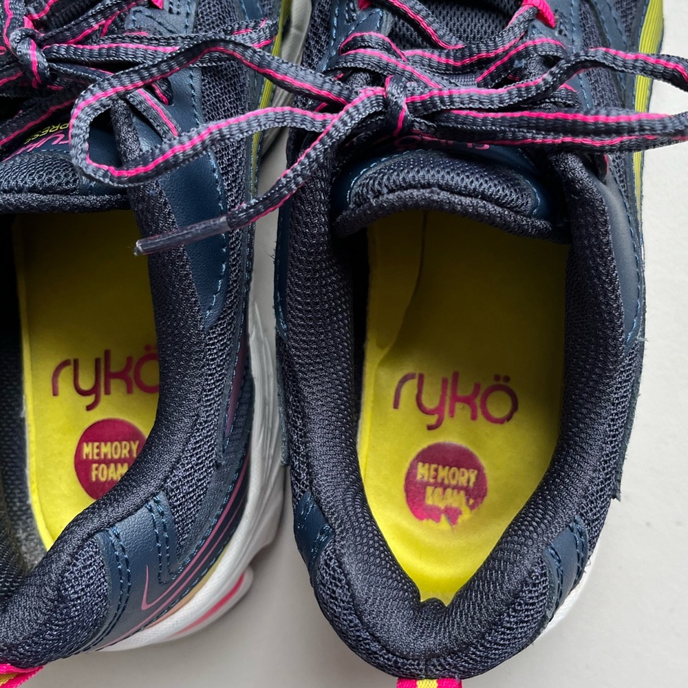 ‼️SOLD‼️ ryka Impress Navy, Yellow & Pink Walking Shoes - Picture 6 of 12